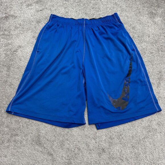 Nike Dri-Fit Athletic Shorts Mens Large Royal Blue Elastic Waist Active Running - Picture 1 of 16
